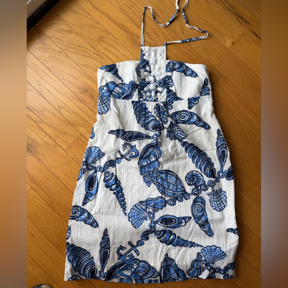 Lilly Pulitzer Blue and White Textured Dress